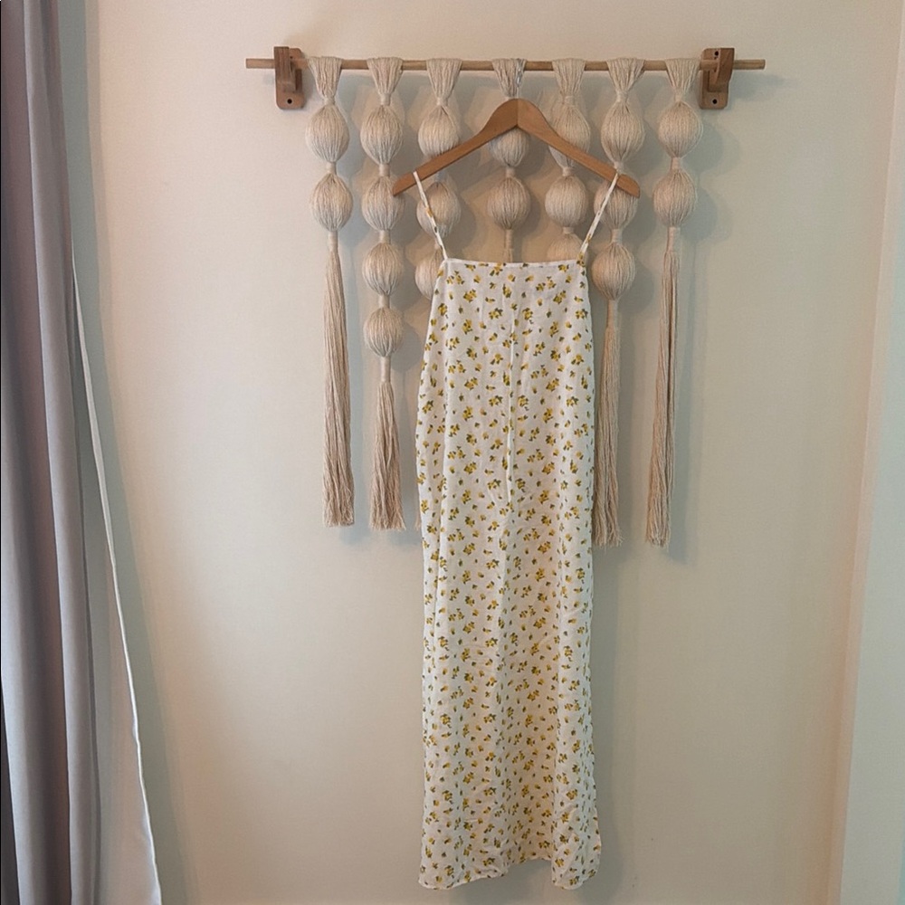 J. Crew White Midi Dress with Yellow Floral Print - Picture 6 of 6